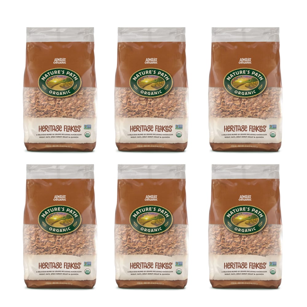 Pack of 6, Nature's Path Organic Heritage Flakes® Cold Cereal 32oz EcoPac Bag